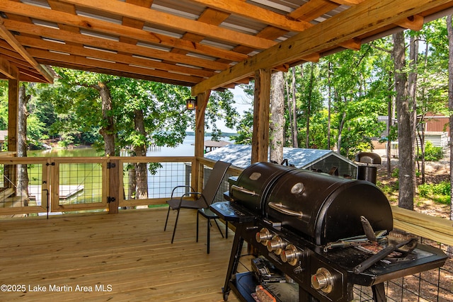 deck with grilling area