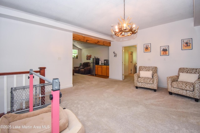 93 Restful Cv, Dadeville, AL 36853 - sitting room featuring a chandelier and light colored carpet