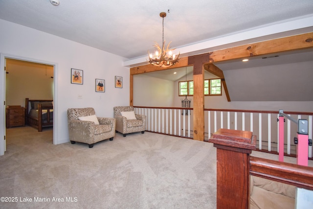 93 Restful Cv, Dadeville, AL 36853 - sitting room with a chandelier and carpet floors