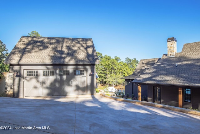 view of home's exterior featuring a garage