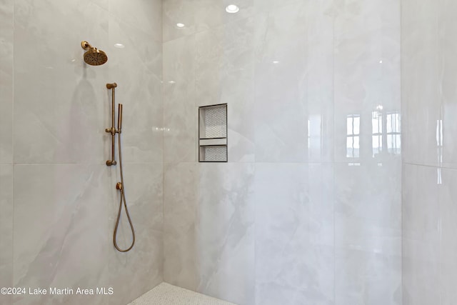 bathroom with tiled shower