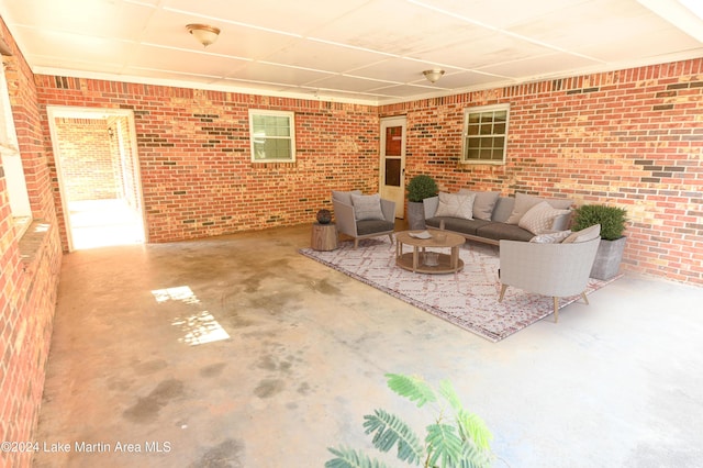 view of patio with an outdoor living space