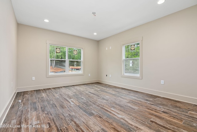 empty room with wood-type flooring