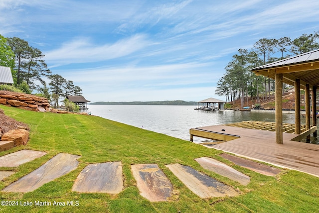 view of water feature featuring a boat dock