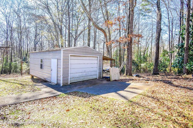 view of garage