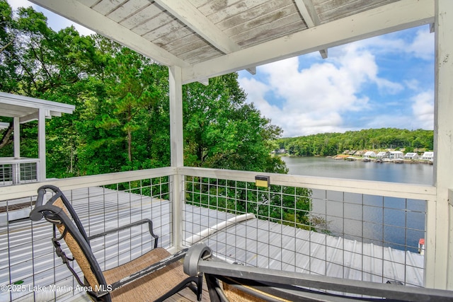 128 River Ridge Rd Unit B3, Alexander City, AL 35010 - view of patio / terrace with a water view and a balcony