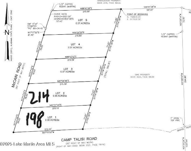 198 Mccain Rd, Eclectic, AL 36024 - map of parcels