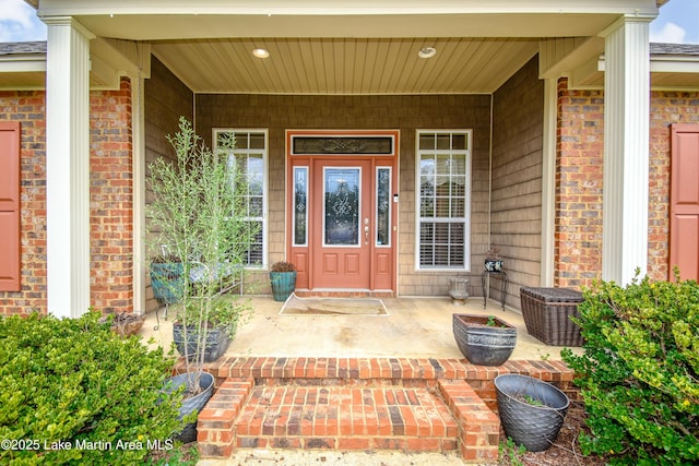 entrance to property with a porch