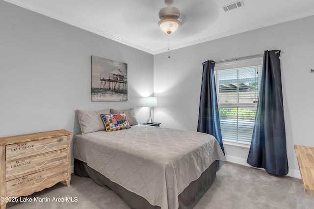 230 Crowne Pointe Rd Unit 104, Dadeville, AL 36853 - carpeted bedroom with ornamental molding, baseboards, and ceiling fan