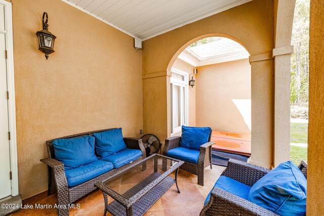 view of patio featuring an outdoor living space