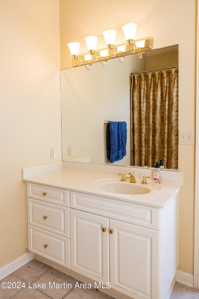 bathroom featuring vanity and tile patterned floors