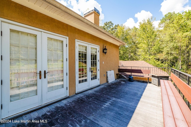 deck featuring french doors