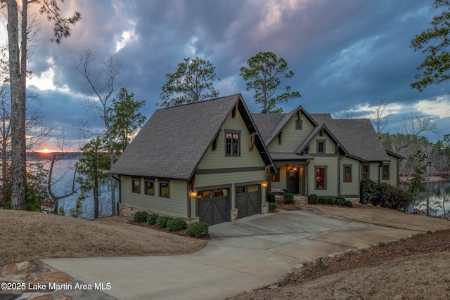 view of front of home with a garage