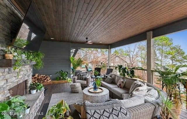 view of patio / terrace with an outdoor hangout area