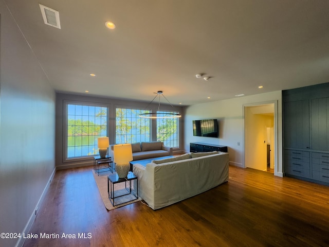 living room featuring hardwood / wood-style flooring