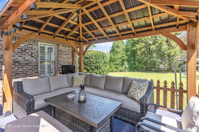 207 Mcdonald St, Dadeville, AL 36853 - view of patio featuring a gazebo and outdoor lounge area