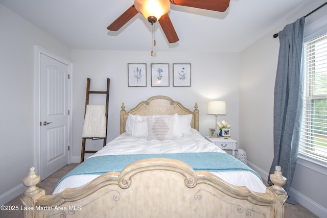 1520 Club Creek Dr, Auburn, AL 36830 - bedroom with a ceiling fan, carpet floors, baseboards, and multiple windows
