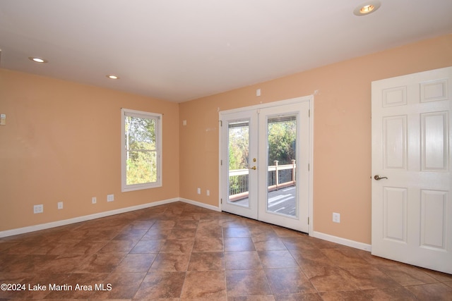 empty room with french doors