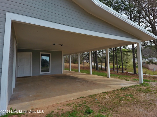 view of patio / terrace featuring a carport