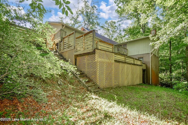 485 Ridgeview Dr, Alexander City, AL 35010 - view of side of property featuring a wooden deck