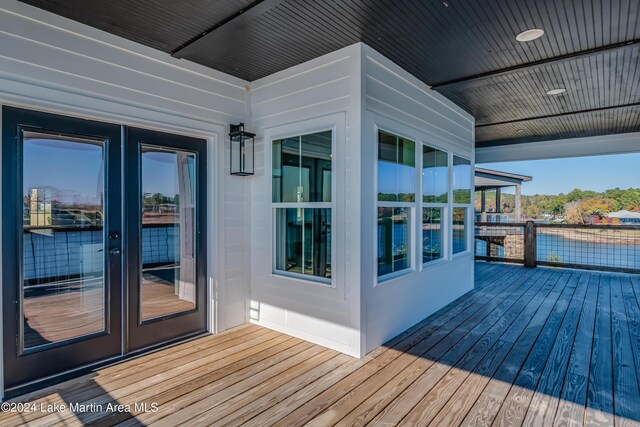 deck with french doors