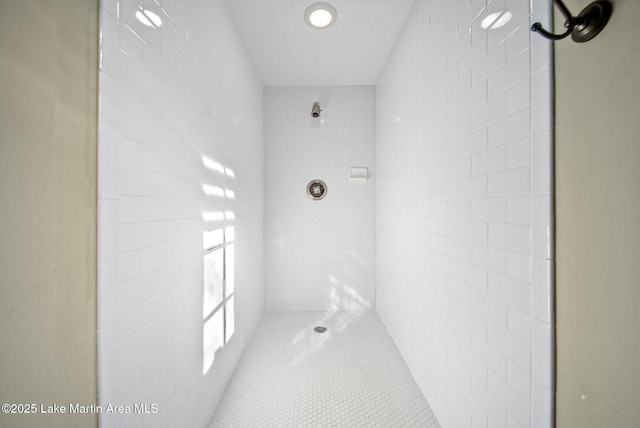 bathroom with tiled shower