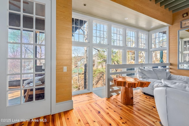 sunroom with plenty of natural light