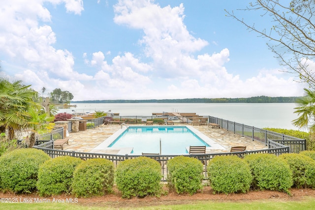 180 Glynmere Dr, Alexander City, AL 35010 - pool featuring fence, a water view, and a patio
