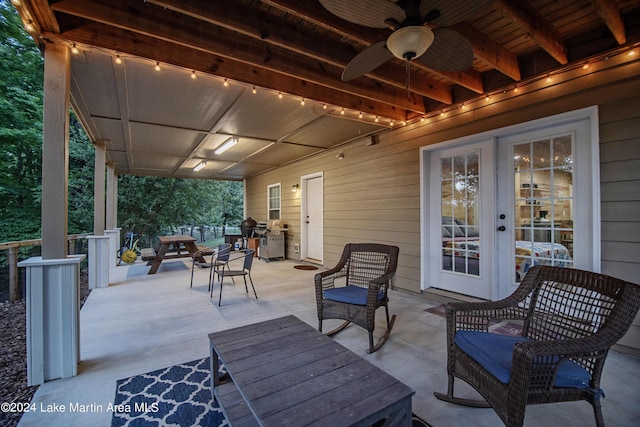 view of patio / terrace with ceiling fan