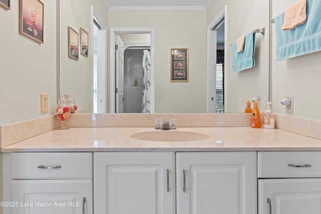 970 Raintree Dr, Alexander City, AL 35010 - bathroom with vanity and ornamental molding