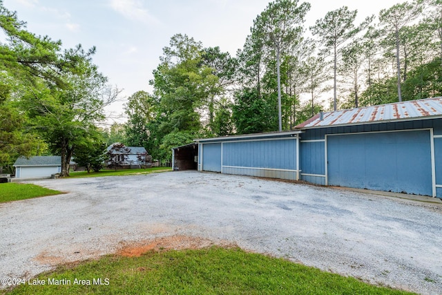 view of garage