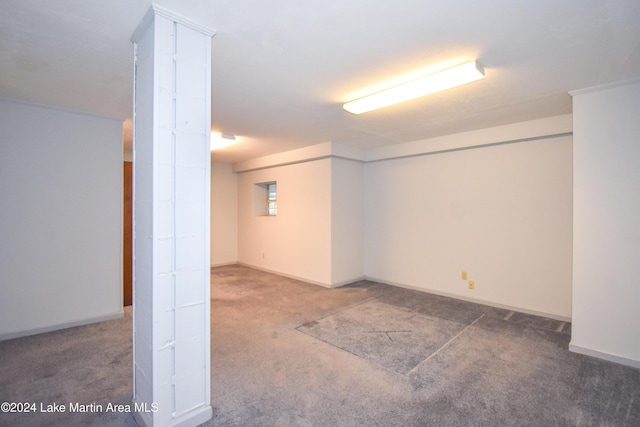 basement with carpet floors