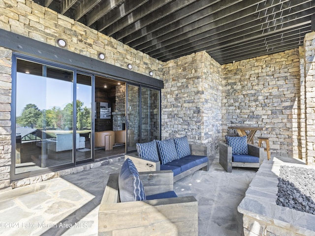 view of patio featuring an outdoor hangout area