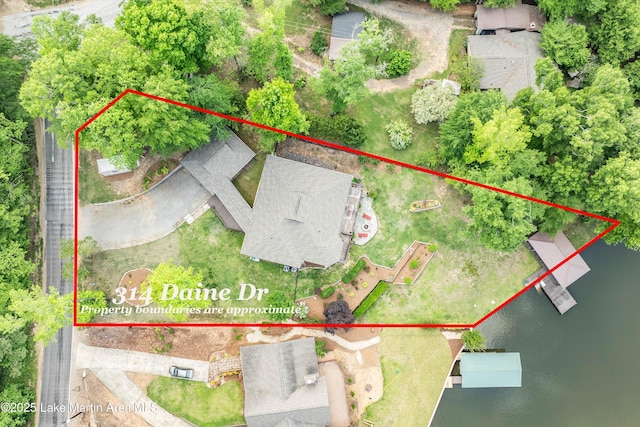 314 Daine Dr, Jacksons Gap, AL 36861 - aerial view of property's location featuring property parcel outlined