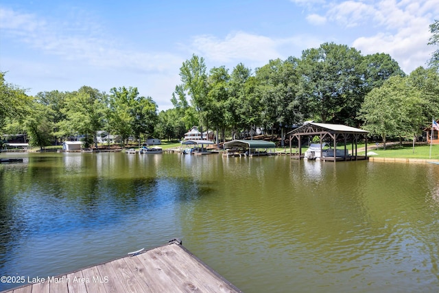 314 Daine Dr, Jacksons Gap, AL 36861 - dock area with a water view and view of wooded area