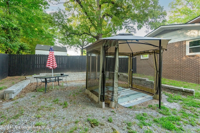 view of yard featuring a gazebo