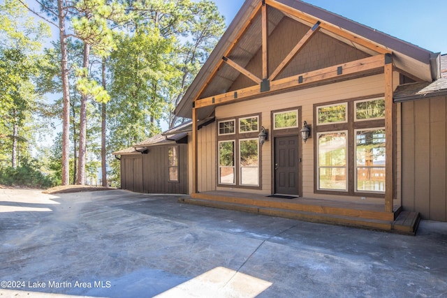 exterior space featuring board and batten siding