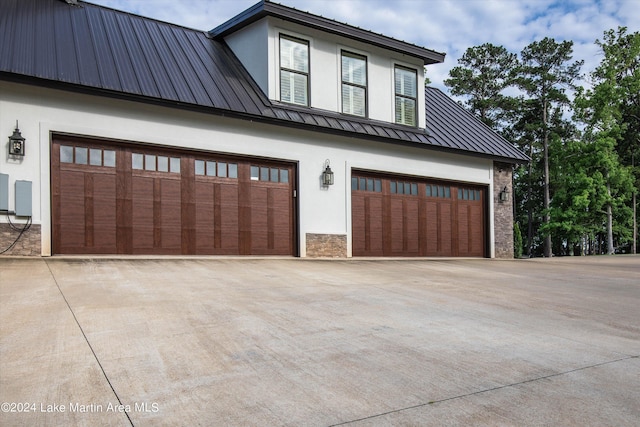 view of garage