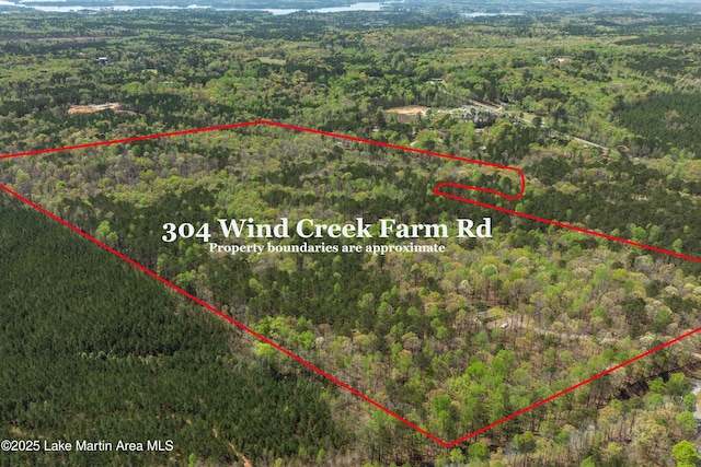 304 Wind Creek Farm Rd, Alexander City, AL 35010 - bird's eye view featuring a wooded view