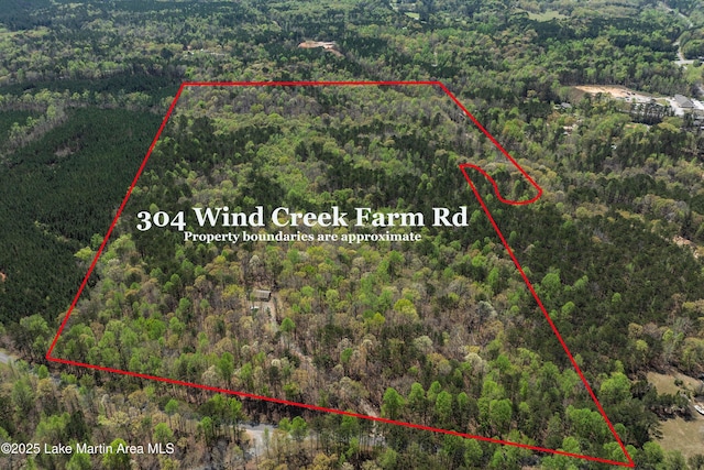 304 Wind Creek Farm Rd, Alexander City, AL 35010 - drone / aerial view featuring a forest view