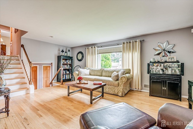 6 Zaydee Dr, Edison, NJ 08837 - living area featuring stairway and light wood-type flooring