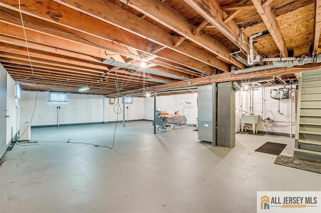 20 Melville Rd, Edison, NJ 08817 - basement with a sink and gas meter