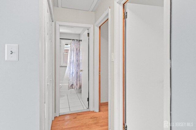 corridor featuring wood finished floors