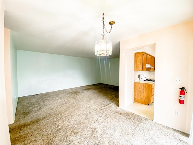 33 Foxhall St Unit B, Middlesex, NJ 08846 - unfurnished dining area with light carpet and a chandelier