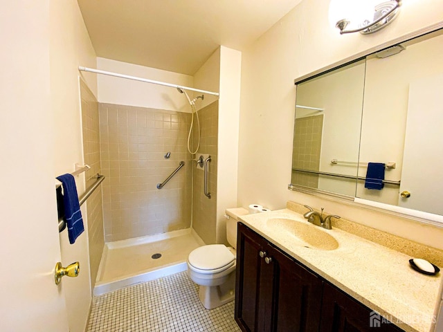 33 Foxhall St Unit B, Middlesex, NJ 08846 - full bathroom featuring vanity, a tile shower, and tile patterned flooring