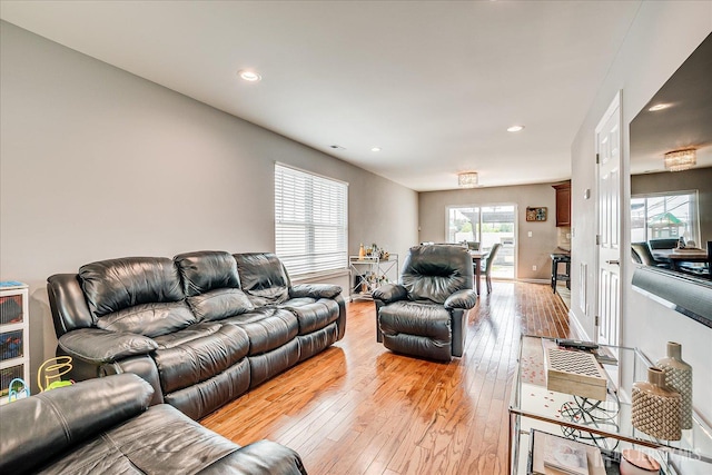 1142 Warren St, Roselle, NJ 07203 - living room with light wood-style flooring and recessed lighting
