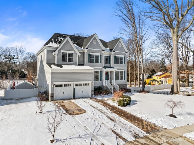 view of front of house with a garage