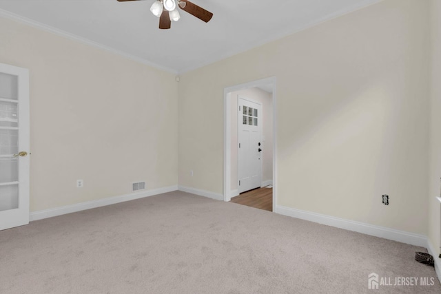 3 Malibu Ct, Jackson, NJ 08527 - carpeted empty room with ceiling fan and ornamental molding