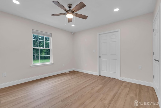 3 Malibu Ct, Jackson, NJ 08527 - spare room with a ceiling fan, light wood finished floors, and recessed lighting