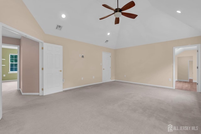 3 Malibu Ct, Jackson, NJ 08527 - carpeted empty room featuring a ceiling fan, recessed lighting, and high vaulted ceiling